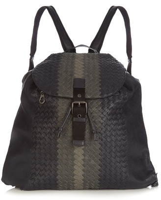 Bottega Veneta Tri-colour intrecciato leather backpack