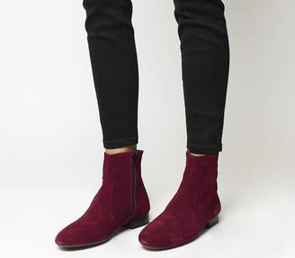 Office Avenue Flat Casual Boots Red Suede