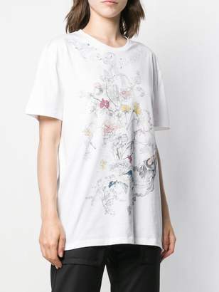 Alexander McQueen printed skull and flowers T-shirt