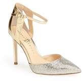 Thumbnail for your product : Ivanka Trump 'Gees' Ankle Strap Pointed Toe Pump (Women)