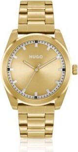 Gold-tone watch with link bracelet Men's Watches