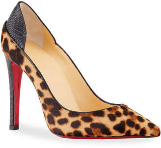 leopard print red bottom heels