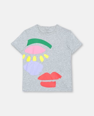 Stella McCartney Kids graphic face cotton t-shirt