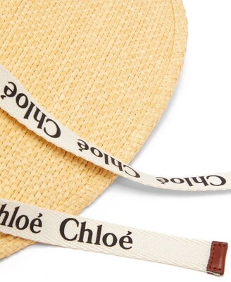 Chloé Logo-trim Raffia Hat - Beige