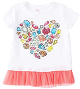 Thumbnail for your product : Pink Angel Gemstone Heart Ruffle Top (Little Girls)