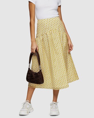 Topshop Daisy Organza Midi Skirt