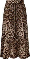 Leopard-Print High-Waisted Skirt 