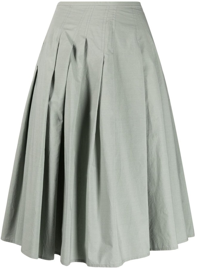 Alysi Asymmetric-Pleated Skirt - ShopStyle