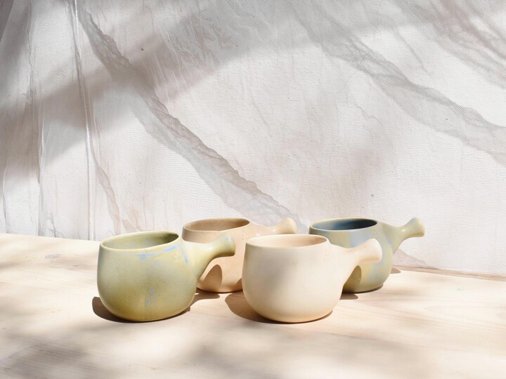 Etsy Handmade Ceramic Stoneware Mug Set Artisan Greek Pottery Coffee Cups