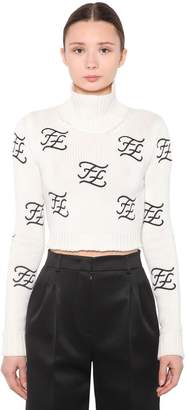 Fendi Embroidered Wool & Cashmere Knit Sweater