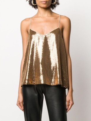 Twin-Set Sequined Racer-Back Top