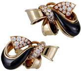Thumbnail for your product : Givenchy 18K Yellow Gold 1.00ct Diamond and Onyx Bow Clip Earrings