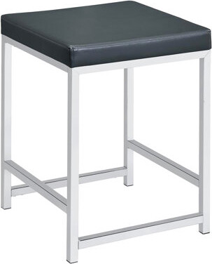 Contemporary Backless Vanity Stool In Grey Foam-filled Square With Style And Comfort