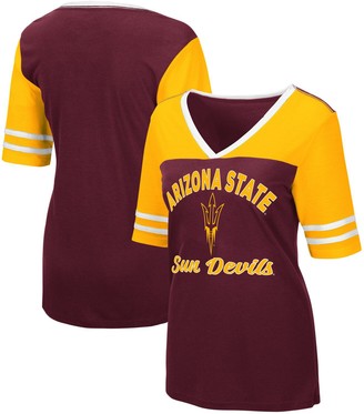 Colosseum Women's Maroon Arizona State Sun Devils Samantha V-Neck T-Shirt