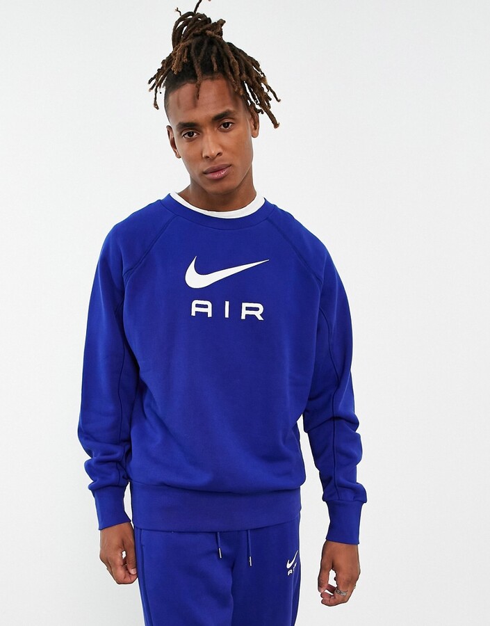 Nike Air crew neck sweatshirt in royal blue - ShopStyle