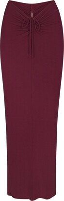 Soft Lounge Ruched Long Skirt | Wine