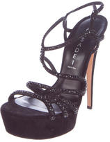 Thumbnail for your product : Casadei Embellished Platform Cage Sandals