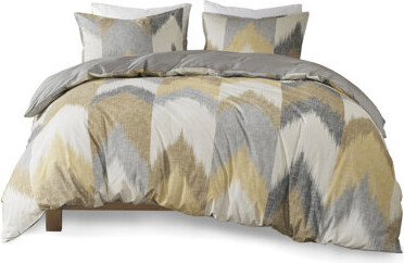 Wovilo 3 Piece Full/Queen Duvet Cover In Cotton With Sophisticated Tie Multicolor For Elegant Print