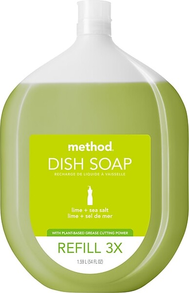 Method Products Liquid Dish Soap Refill, Lime + Sea Salt, 54 oz. (10575)