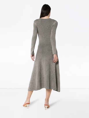 Mara Hoffman Striped Ribbed-Knit Midi Dress
