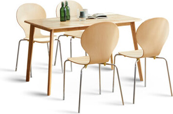 George Oliver Rowley 4 - Person Rubber Solid Wood Dining Set