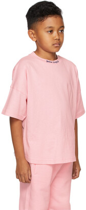 Palm Angels Kids Pink Logo T-Shirt