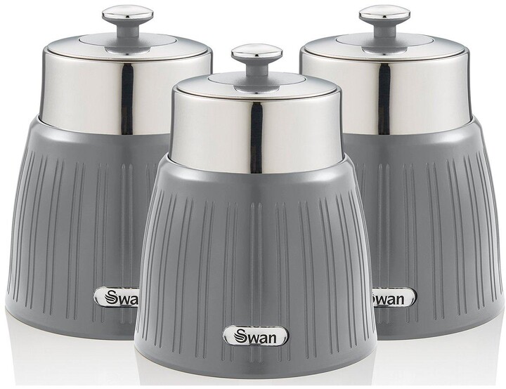 Swan Retro Canisters Swan Tea Coffee Sugar Grey Swan Retro Set Of