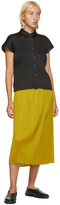 Thumbnail for your product : Pleats Please Issey Miyake Yellow Pleated Mid-Length Skirt
