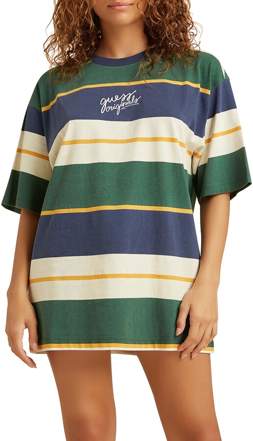 GUESS ORIGINALS Gen Stripe Oversize Cotton T-Shirt Dress - ShopStyle Short  Sleeve Tops