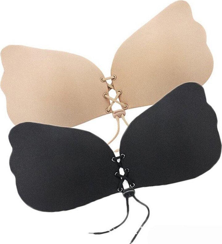 Supradeal Invisible Strapless Push-up Bra with Drawstring for Women Self  Adhesive Backless Silicone Reusable Sexy Seamless Washable Butterfly  Suitable for Wedding and Party Dress Instant Breast Lift (B - ShopStyle