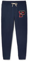 Thumbnail for your product : Polo Ralph Lauren Tapered Appliqued Fleece-back Cotton-blend Jersey Sweatpants - Navy