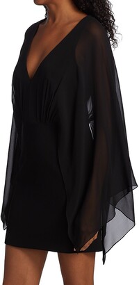 Halston Rylee Crepe Kaftan-Sleeved Minidress