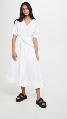 3.1 Phillip Lim Utility Belted Dress with Gathered Sleeves