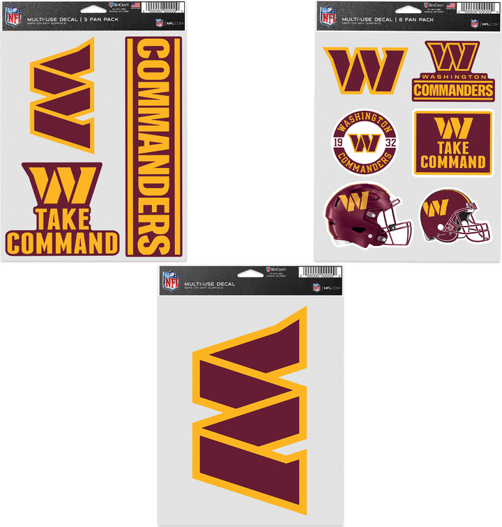 WinCraft Washington Commanders Three-Pack Fan Decal Set