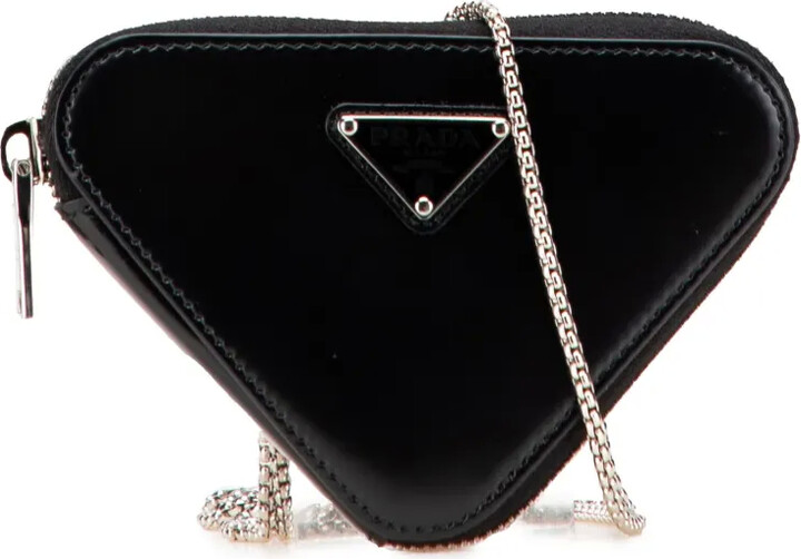 Prada Pre-Owned 2013-2025 Mini Spazzolato Leather Triangle Chain crossbody bag