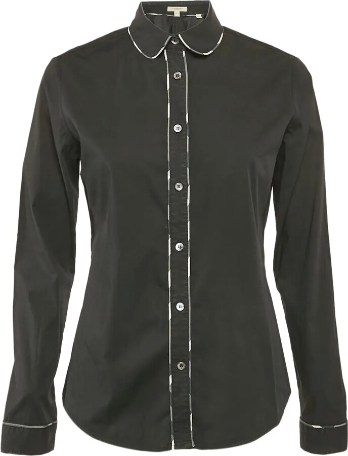 Burberry Pre-Owned Contrast-Trim Cotton Shirt