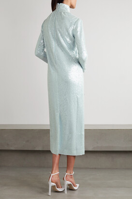 16Arlington Vida Sequined Crepe Midi Dress - Silver