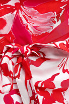Thumbnail for your product : Roberto Cavalli Asymmetric Ruffled Floral-print Silk-chiffon Wrap Blouse