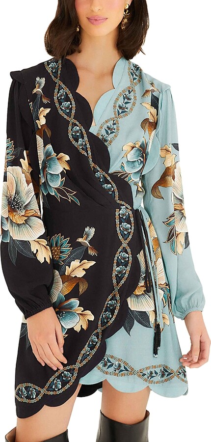 Farm Rio Snake Garden Wrap Dress
