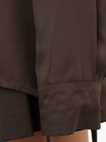 Thumbnail for your product : Edward Crutchley Camp-collar Satin Shirt - Brown