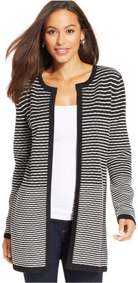 Charter Club Striped Colorblocked Duster Cardigan