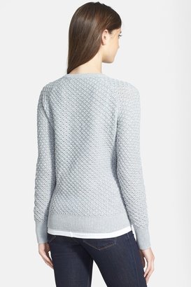 Caslon Tuck Stitch Crewneck Sweater (Petite)