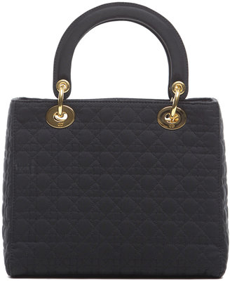 Christian Dior Black Fabric Medium Lady Tote Bag