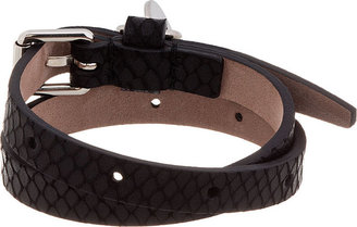Alexander McQueen Black Snakeskin Wrap Bracelet