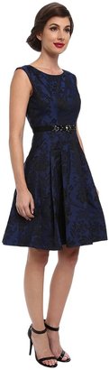 Eliza J Cap Sleeve Fit and Flare w/ Pleated Skirt
