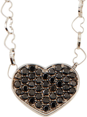 Black Diamond Nanis 18K White Gold Heart Necklace