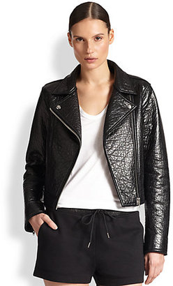 Alexander Wang T by Pebbled Leather Motorcycle Jacket