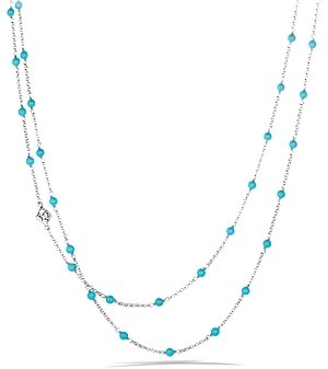 David Yurman Chain Necklace with Turquoise Beads