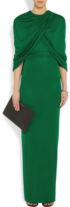 Givenchy Cape-effect gown in emerald jersey
