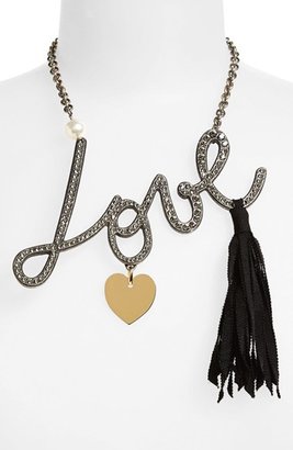 Lanvin 'Love' Pavé Crystal Pendant Necklace